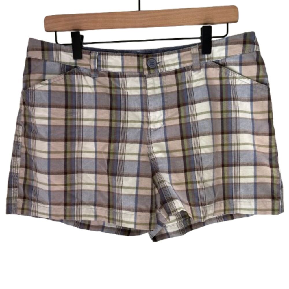 Sonoma Life & Style Flat Front Cotton Stretch Plaid Short Woman's Size 10